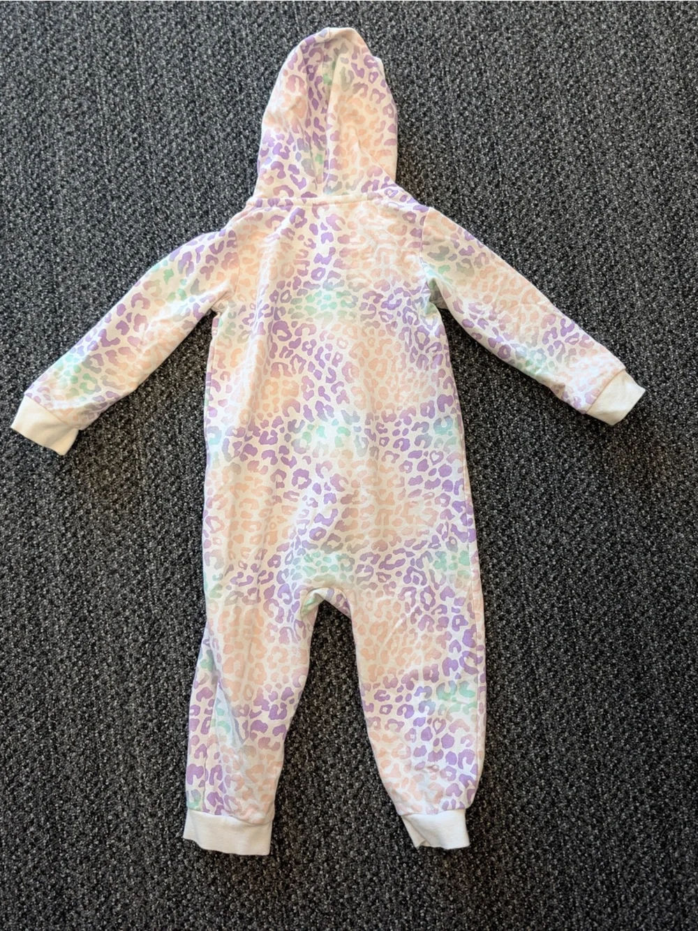 Nike Kids Pastel Leopard Hooded One-Piece - Purple, Cream, Mint